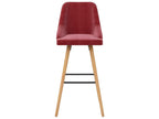 Set of 2 bar stools, burgundy red velvet ESWK32483