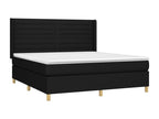 Upholstered bed base with mattress, black, 180x200 cm, fabric FSEY47149