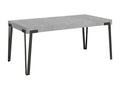 Konta extendable designer dining table with anthracite metal legs - Natural color - Extendable width 160 to 264cm OXYW97706