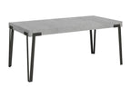 Konta extendable designer dining table with anthracite metal legs - Natural color - Extendable width 160 to 264cm OXYW97706