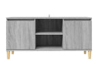 Lumenao TV stand with solid wood legs, grey, 103.5x35x50 cm, CXKB18010