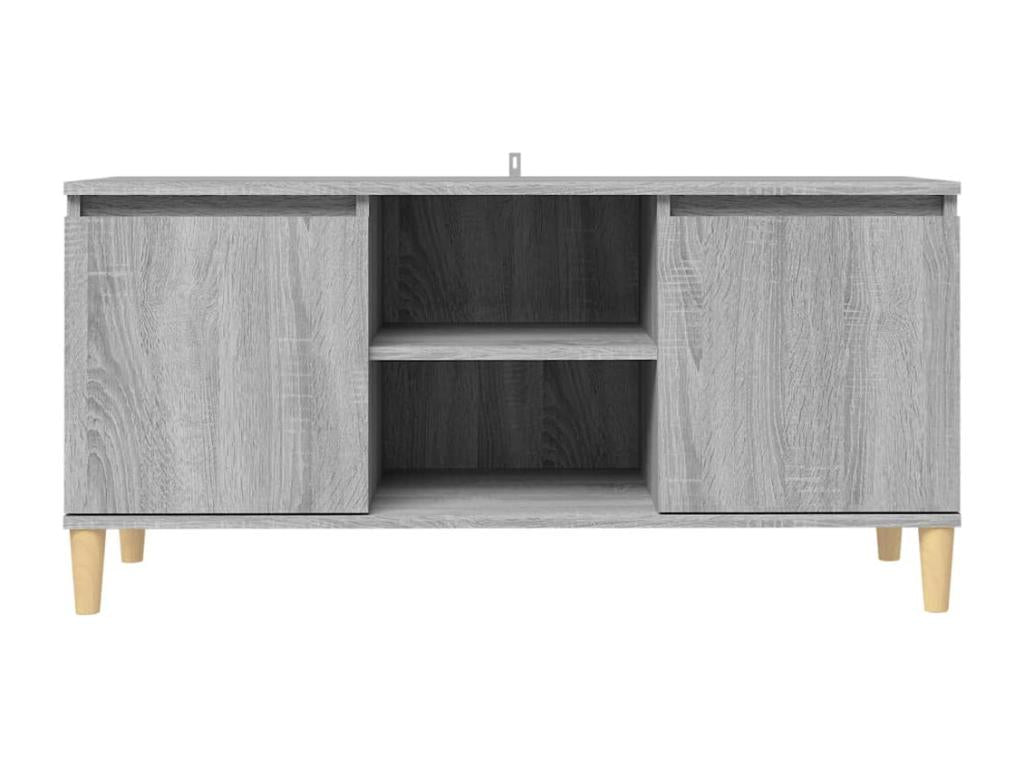 Lumenao TV stand with solid wood legs, grey, 103.5x35x50 cm, CXKB18010