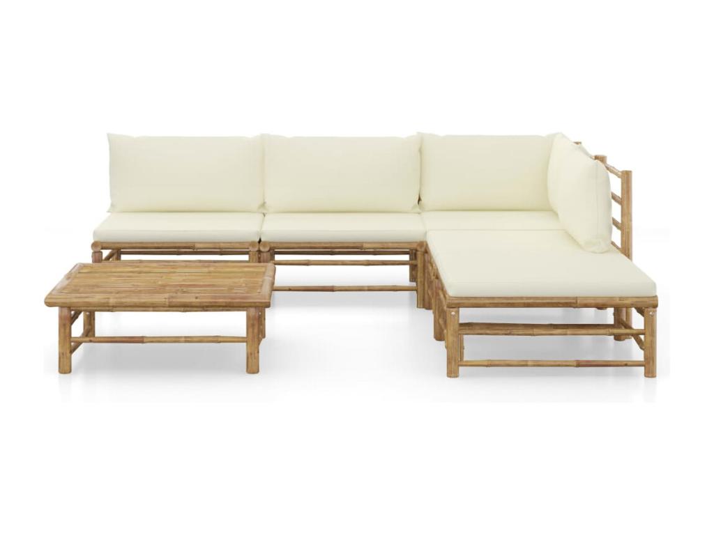 Lumenao 6-piece garden furniture set with cream-white cushions JNIN53079