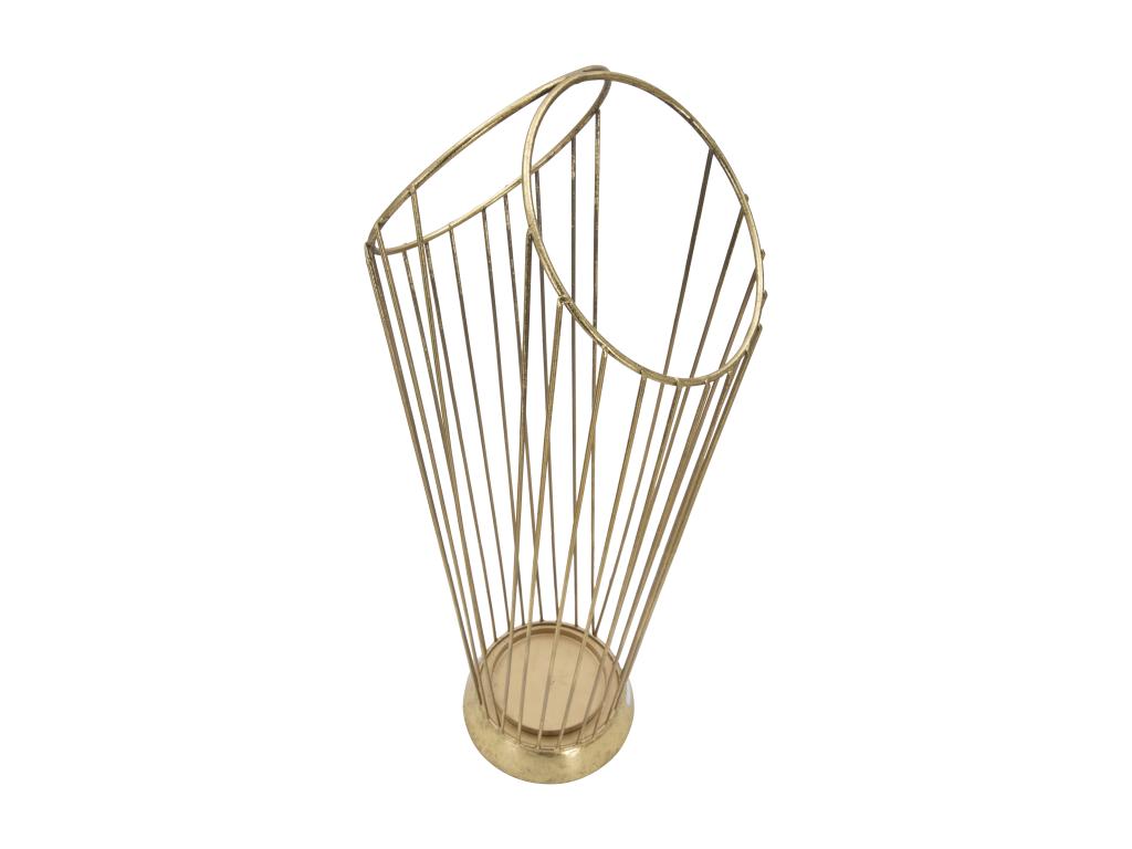 Linear umbrella stand in gold-tone metal, 25.5x18.5x60 cm, CBGU61007