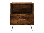 2-piece bedside tables, smoked oak, 40x35x47.5cm, engineered wood, AOAQ90061