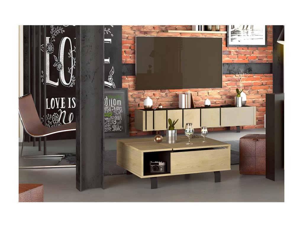 Lumenao - Living Room Set with Lift-Top Coffee Table and TV Stand UUBE93617