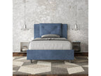 Lumenao OACI58135 Single Bed (1.5 person) without slatted base, upholstered in blue microfiber.