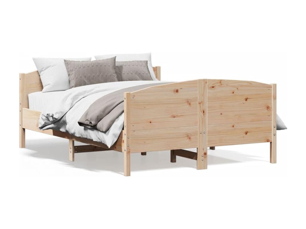 Bed frame with headboard 120x200 cm solid pine wood CKGI99349