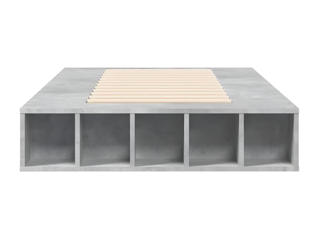 Concrete grey bed frame 75x190 engineered wood FJVY43332