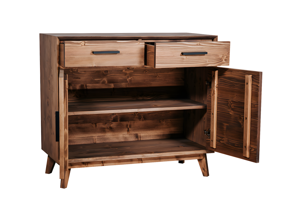 Lumenao Low Sideboard with 2 Doors and 2 Drawers - Wood NOYS86281