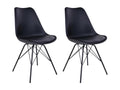 Lumenao - Set of 2 Black Chairs with Metal Base FJJU61500