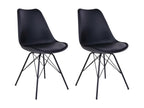 Lumenao - Set of 2 Black Chairs with Metal Base FJJU61500
