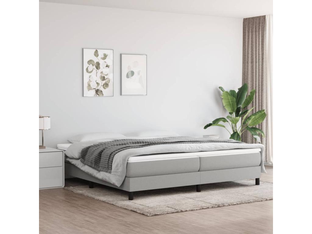 Lumenao bed base, light grey, 200x200 cm, fabric TWUA66676
