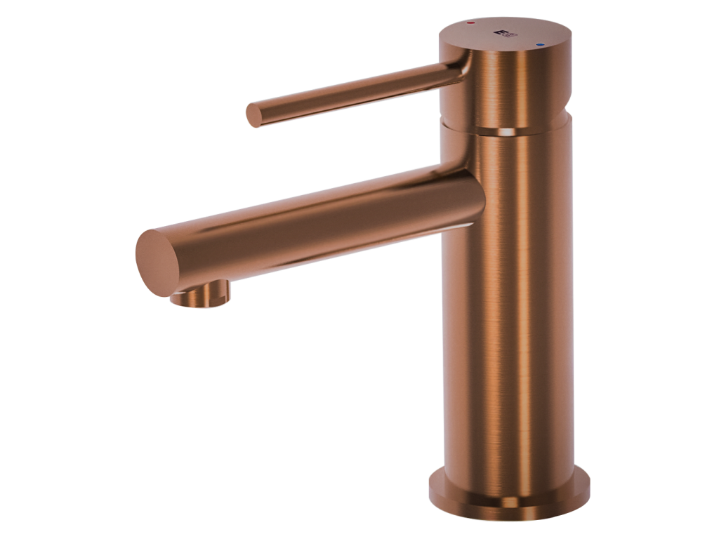 Lumenao low-profile brushed copper basin mixer tap - Lumenao KAHE78287
