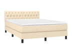 Upholstered bed base with mattress, Cream 140x200 Fabric NAUY09081