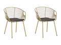 Set of 2 HOBACK Gold Metal Dining Chairs UIZC24501