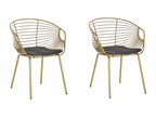 Set of 2 HOBACK Gold Metal Dining Chairs UIZC24501
