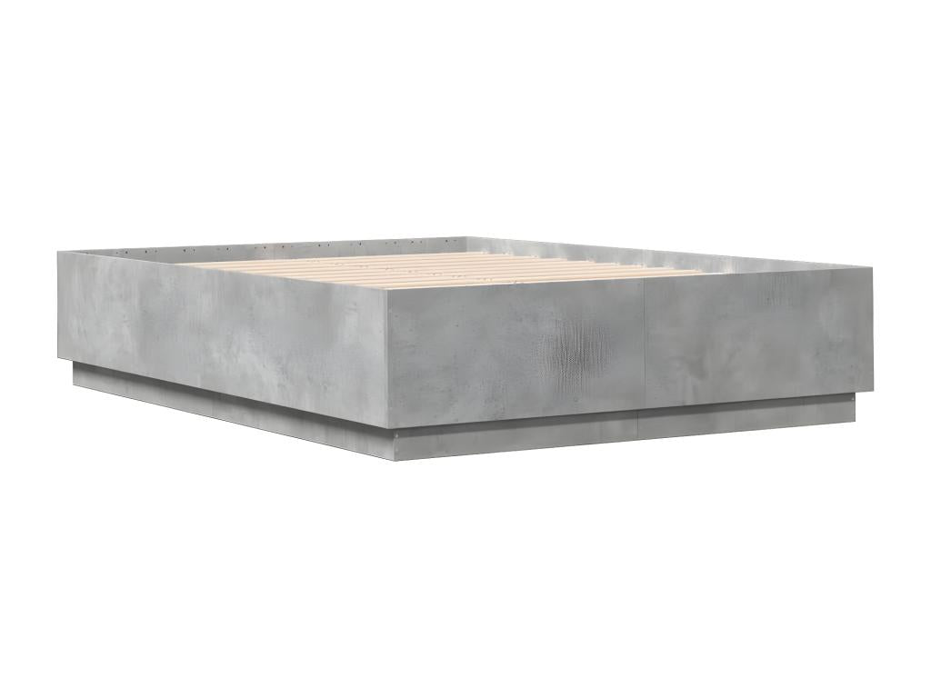 Concrete grey bed frame 160x200 cm engineered wood YHKQ14507