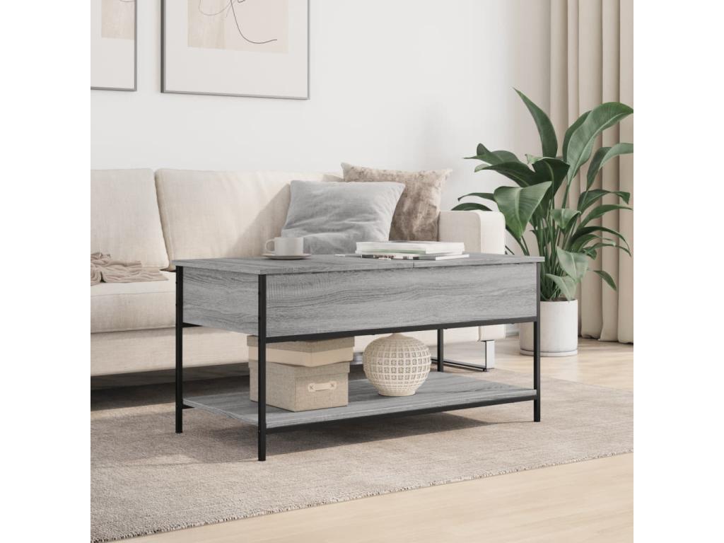 Lumenao coffee table, grey, 100x50x50 cm, engineered wood and metal, SESD90479