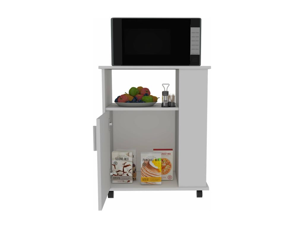 Melamine microwave base cabinet with cabinet and 4 shelves, 73.4 cm x 60 cm x 39.8 cm, White EPHX34930