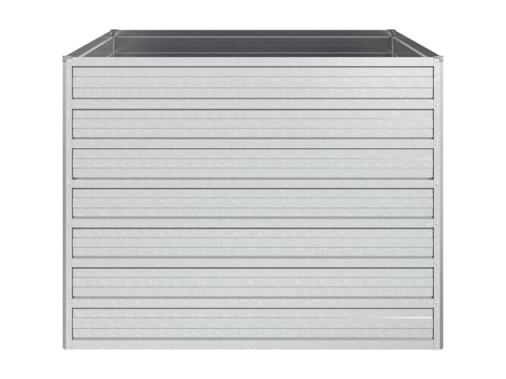 Raised garden bed 100x100x77 cm Galvanized steel Silver ZSBB83789