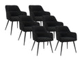 Set of 6 chairs with fabric and metal armrests - Black - Lumenao LRSQ85650