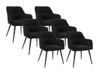 Set of 6 chairs with fabric and metal armrests - Black - Lumenao LRSQ85650