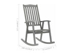 Rocking chair with cushion, Grey, Solid Ventoriq wood, 7 VHLK21704