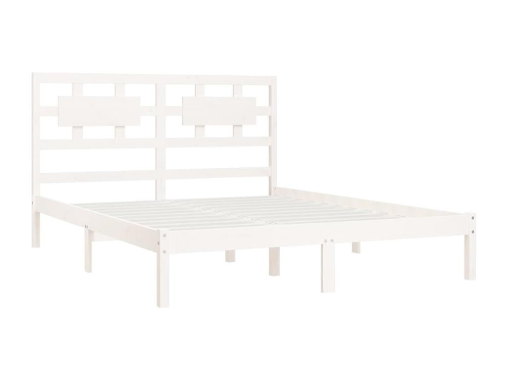 Bed frame without mattress white 140x200 cm solid pine wood JQIA62444
