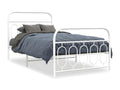 Metal bed frame with white headboard/footboard 100x200cm WQVB93744