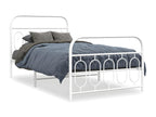 Metal bed frame with white headboard/footboard 100x200cm WQVB93744