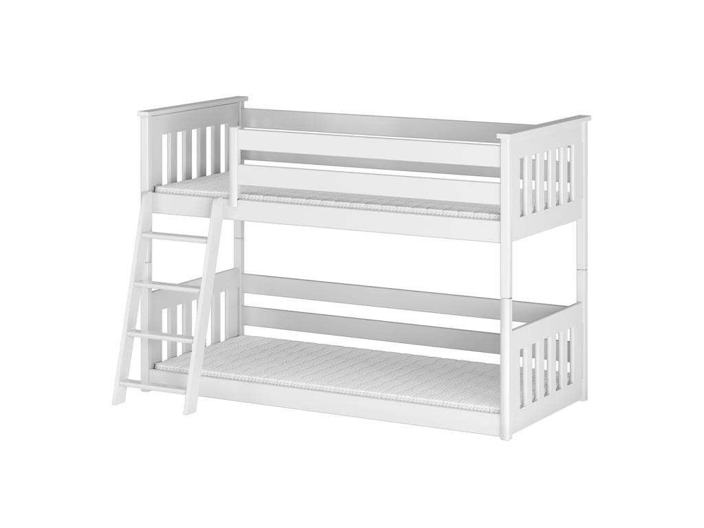 Lumenao White YNRP87999 Bunk bed 90x200cm on the floor with included slatted bases