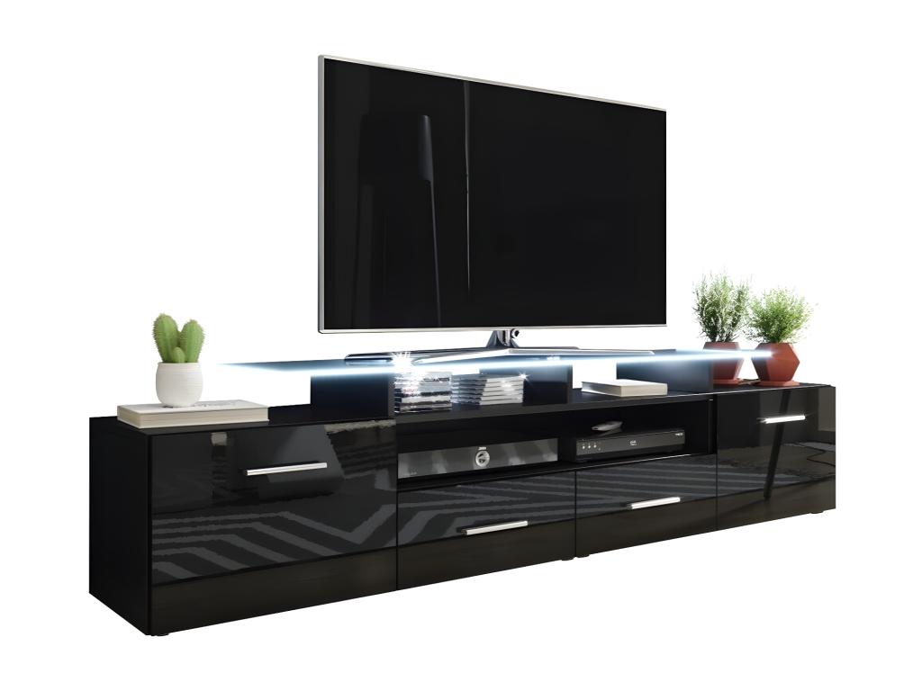 Lumenao 117 TV Stand, Glossy Black - Black. Number of doors: 2. Number of drawers: 2. NRDD01987
