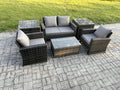 Outdoor garden furniture with rectangular coffee table, two-seater sofa, and 2 side tables ZBNJ60249