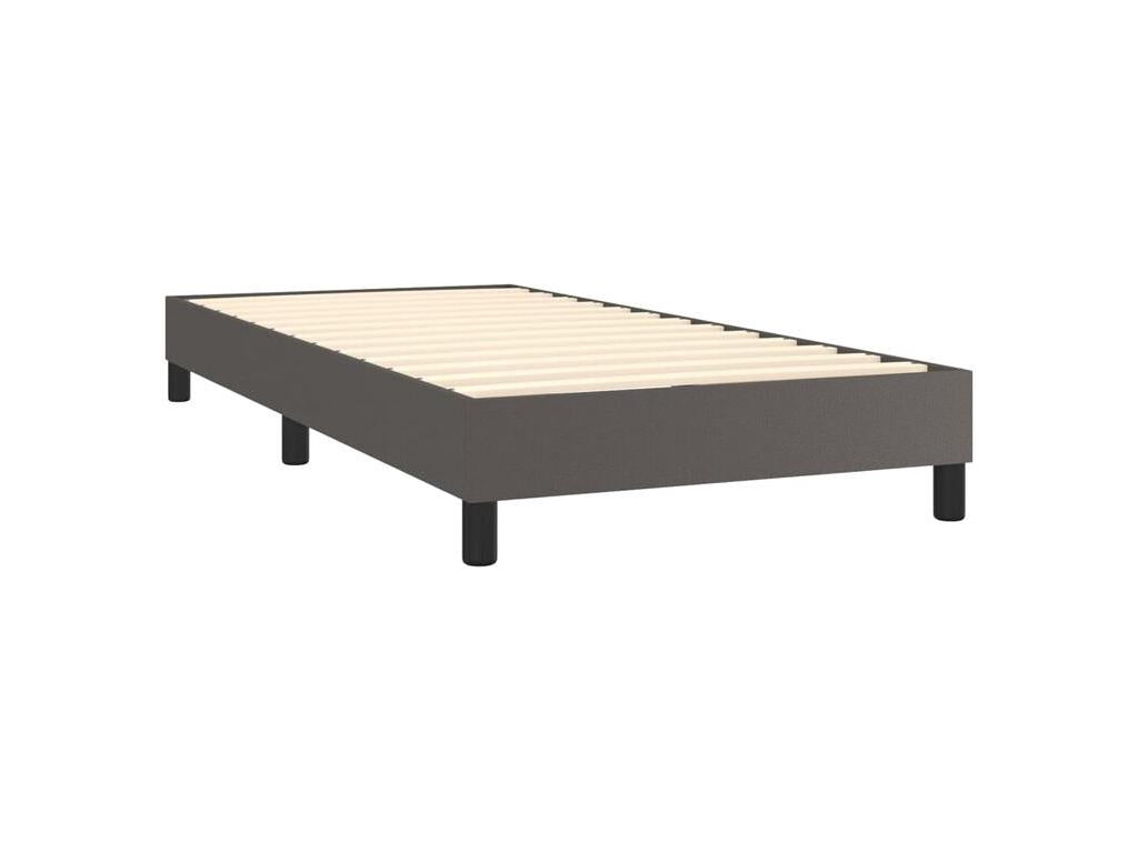 Ventoriq bed base with mattress, Grey 80x200 Faux Leather ZMWB00989