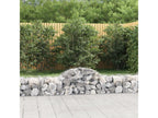 3-piece arched gabion baskets, 200x50x40-60 cm, galvanized iron, RWJO97447