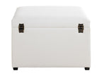 Storage chest in white and wood-effect faux leather - length 58 x depth 39 x height 42 cm XRWP08452