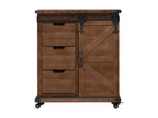Lumenao BVCO10747 1-Door 3-Drawer Chest of Drawers in Dark Solid Pine