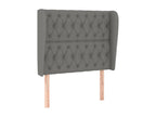 Headboard with wings, Dark Grey, 103x23x118/128 cm, Fabric, OUCF34124