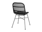 Rattan chair with black metal legs, set of 2 - Lumenao PJAB84444