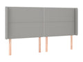 Headboard with wings, light grey, 163x16x118/128 cm, fabric BHXE10708