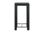 Black garden bar table, 60.5x60.5x110.5 cm, woven resin, OLCU17629