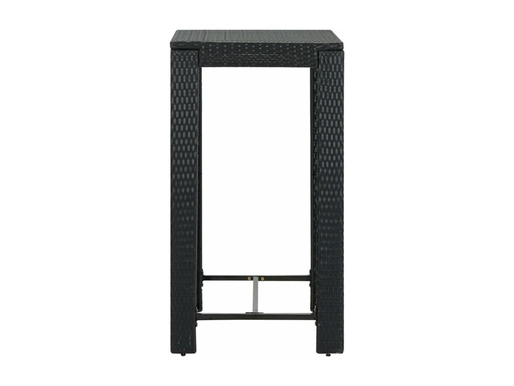 Black garden bar table, 60.5x60.5x110.5 cm, woven resin, OLCU17629