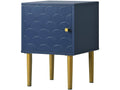 Bedside table - fish scale pattern - gold-plated legs - dark blue KMXW70067