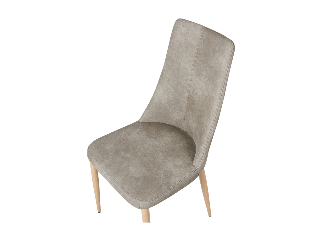 Set of 2 Lumenao dining chairs, light grey PU leather, XYQY59810