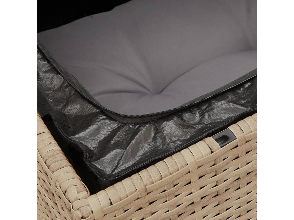 Lumenao 6-piece garden furniture set with cushions, beige woven resin MMTC26679