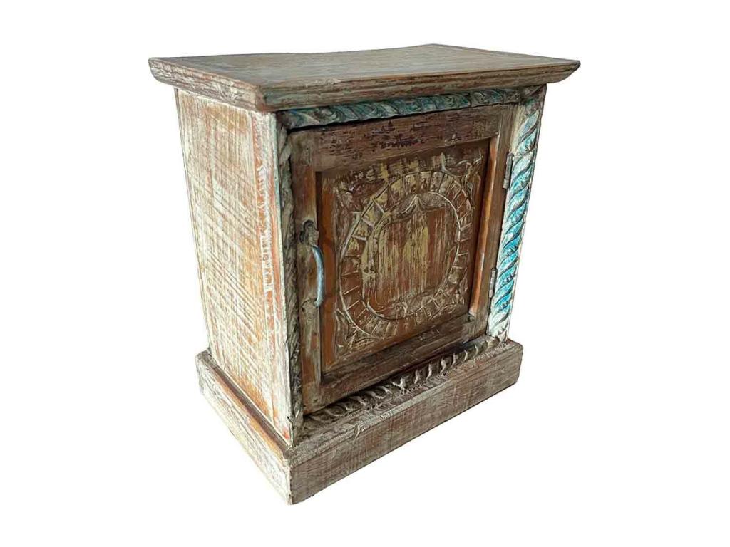 Handcrafted brown wooden table, 49x30x54 cm, QVDO42424