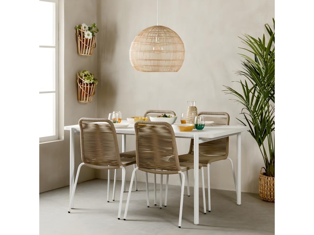 Natural metal outdoor chair 83 cm x 54 cm - Ventoriq LFGG68234