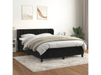 Upholstered bed base with mattress, black, 140x200 cm, velvet, JDMU72132
