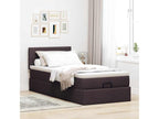 Lumenao bed frame with dark brown mattress 90x190 cm fabric ENTZ31965